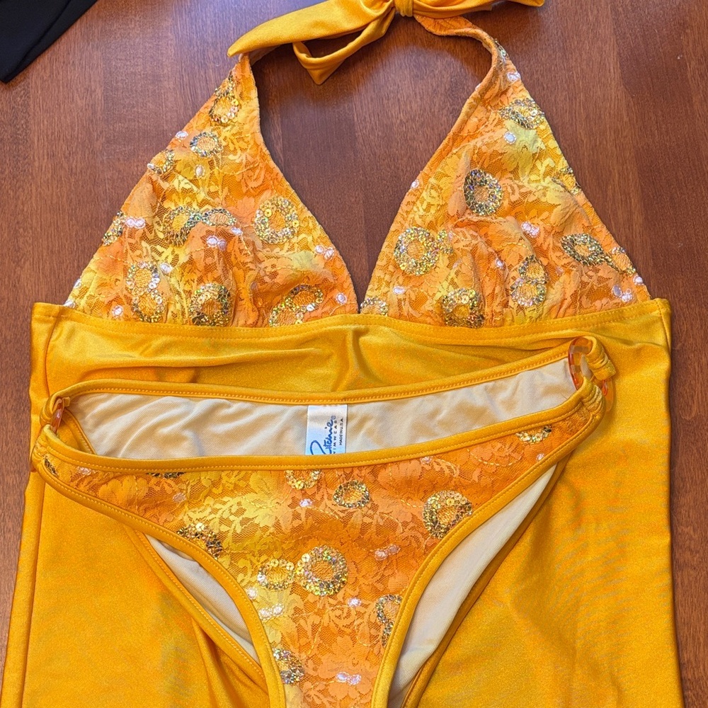 Orange/Yellow Floral Women's 3 piece Swimwear Set